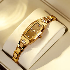 OLEVS 5501 Tonneau Tungsten Steel Quartz Watch for Women