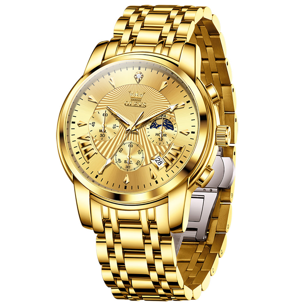 OLEVS 2892 Steel Chronograph Quartz Watch for Men
