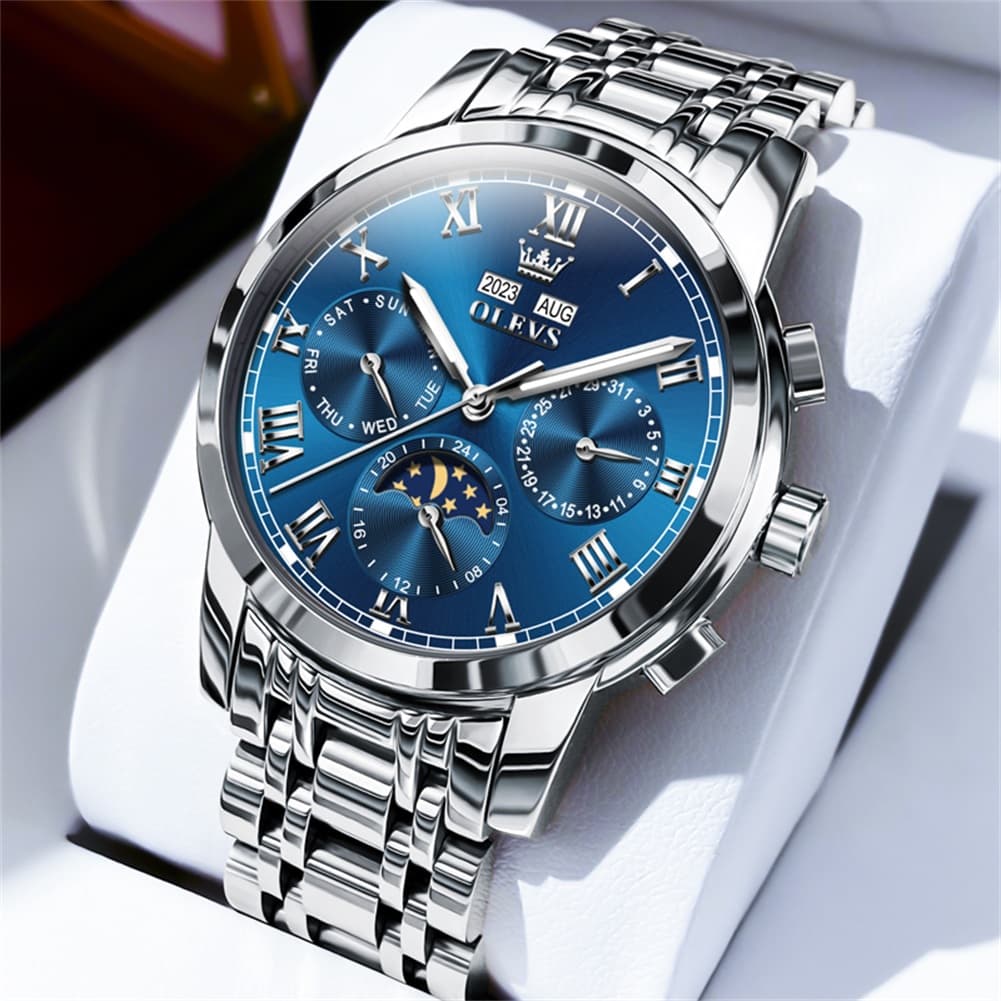 OLEVS 6692 Automatic Moon Phase Multifunction Steel Watch for Men