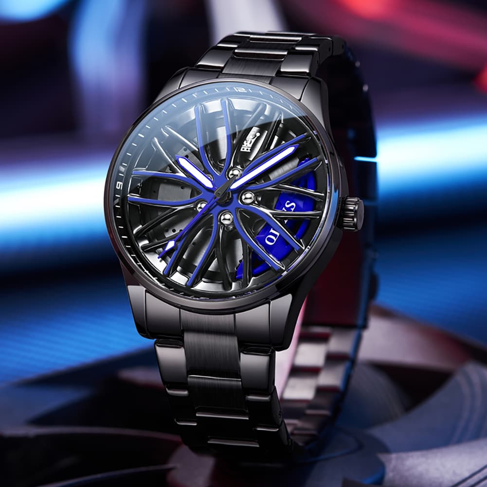 OLEVS 9937 Wheel Caliper Rim Racing Quartz Watch for Men