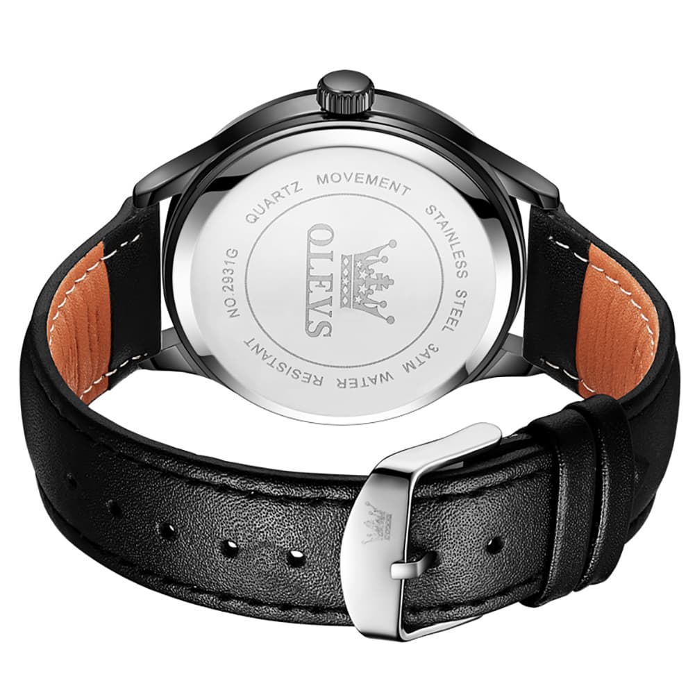 OLEVS 2931 Minimalist Leather Quartz Watch for Men