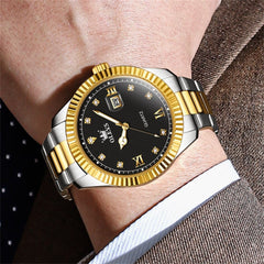 OLEVS 3623 Fluted Bezel Diamond Quartz Watch for Men