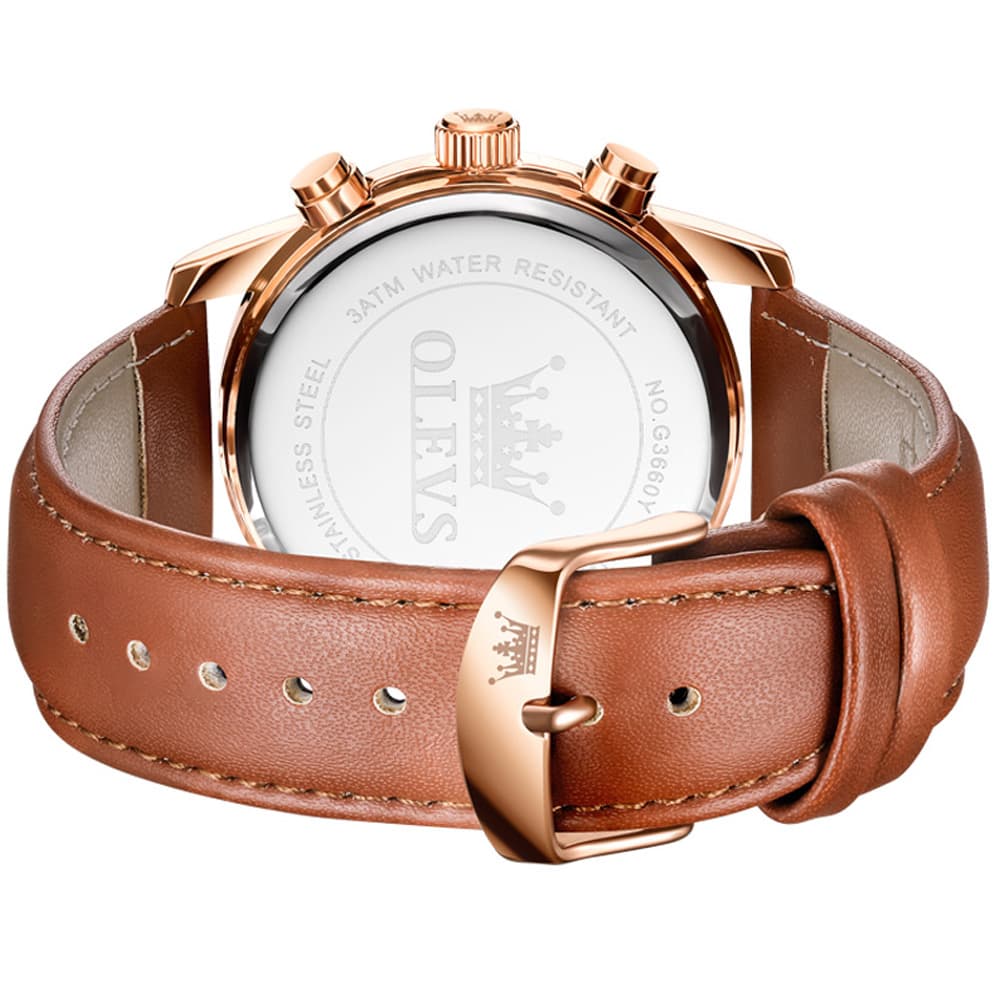 OLEVS 3660 Chronograph Moon Phase Diamond Dial Tactical Sports Watch For Men