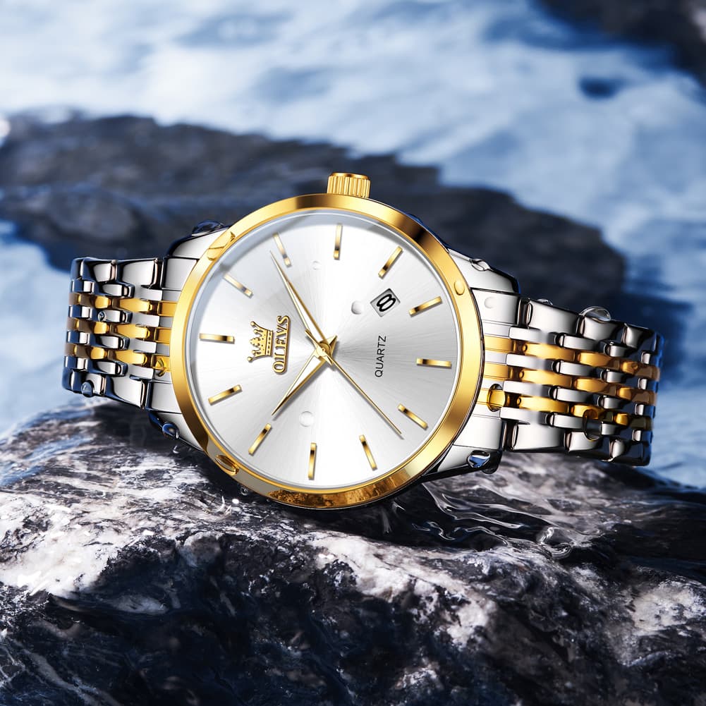 OLEVS 2907 Minimalist Ultra Thin Quartz Watch for Men