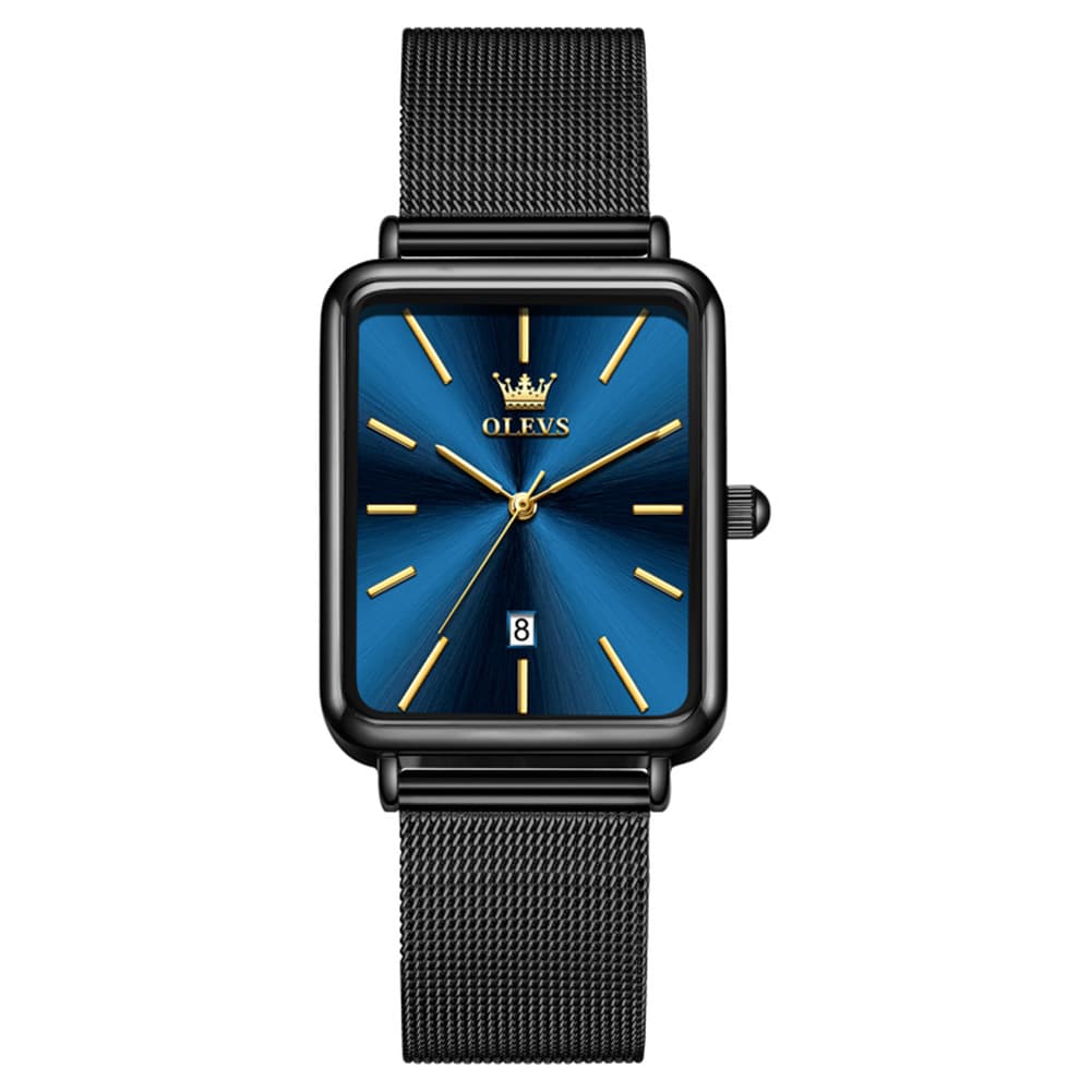 OLEVS 3692 Rectangle Minimalist Mesh Mens Dress Watch