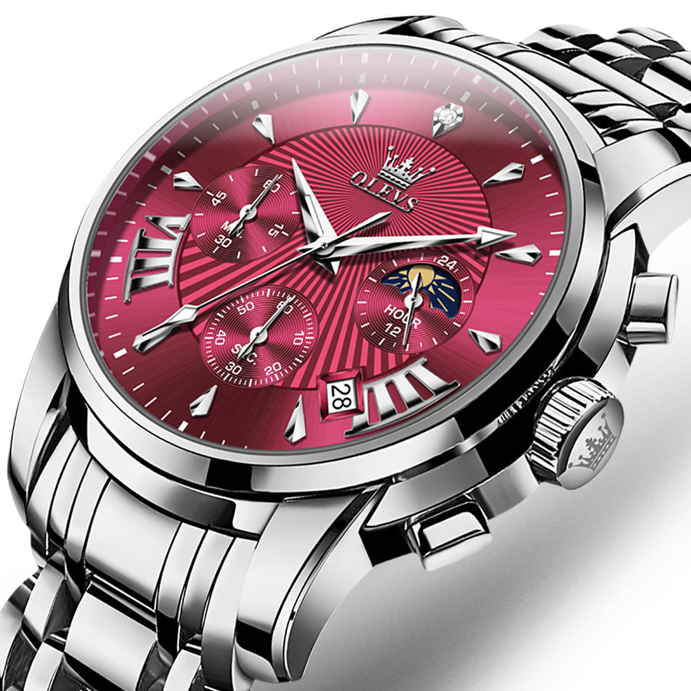 OLEVS 2892 Steel Chronograph Quartz Watch for Men
