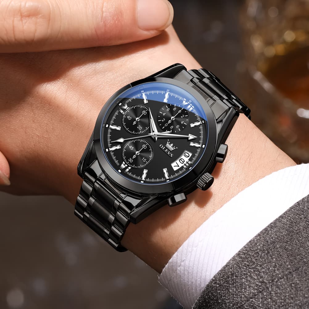 OLEVS 2987 Stainless Steel Chronograph Quartz Watch for Men