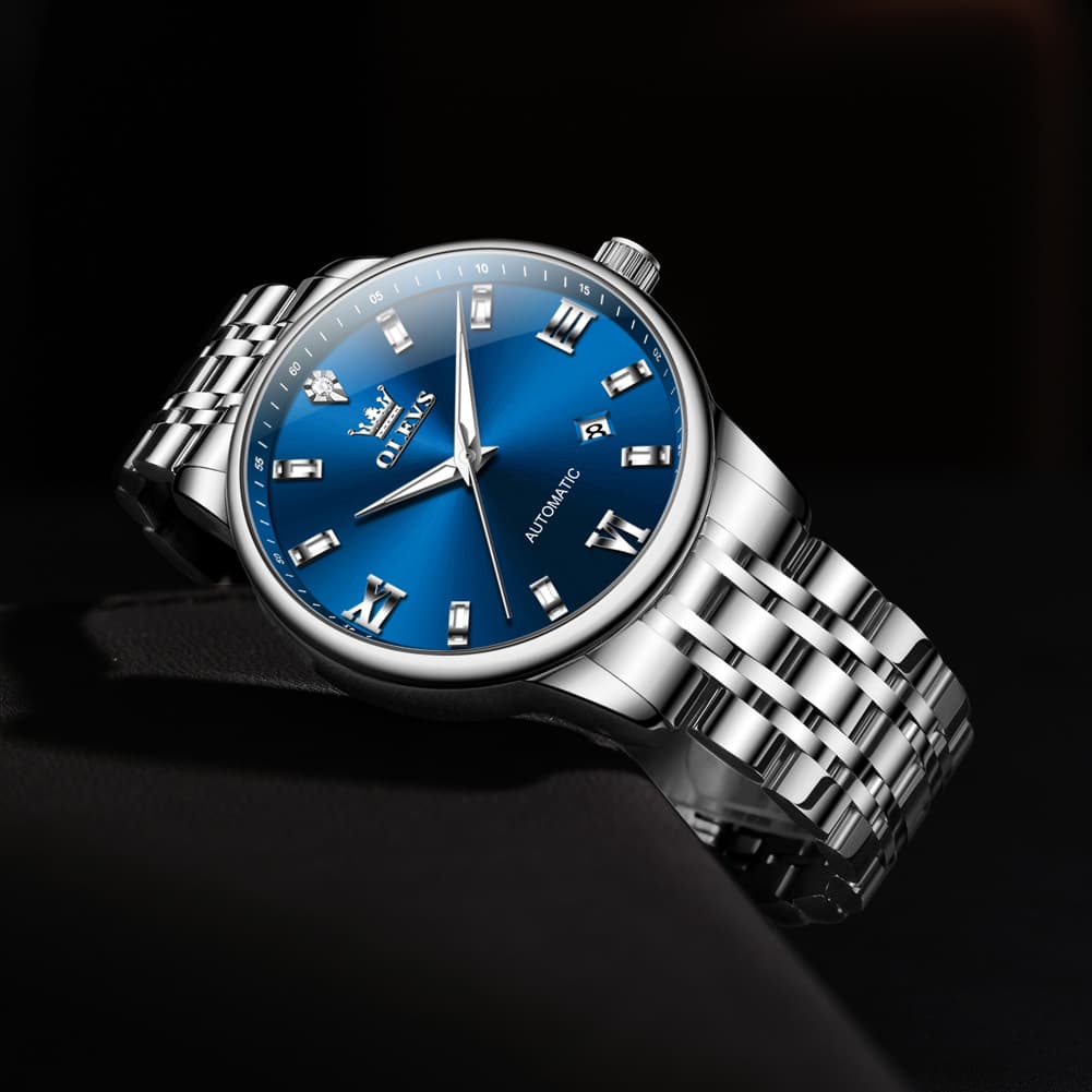 OLEVS 6723 Diamond Roman Numeral Automatic Mechanical Watch For Men