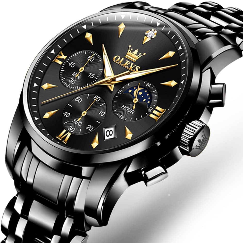 OLEVS 3639 Chronograph Moon Phase Quartz Watch for Men