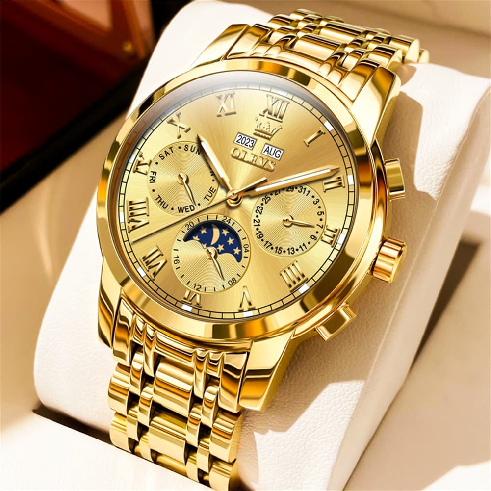 OLEVS 6692 Automatic Moon Phase Multifunction Steel Watch for Men