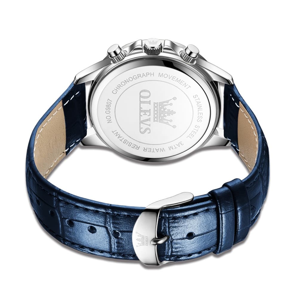 OLEVS 9807 Starry Moon Phase Chronograph Quartz Watch for Men