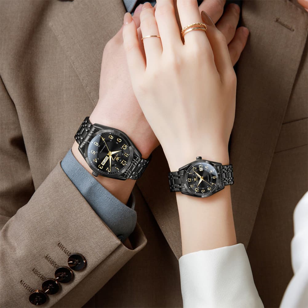 OLEVS 3666 Quartz Luminous Matching Watches For Couples