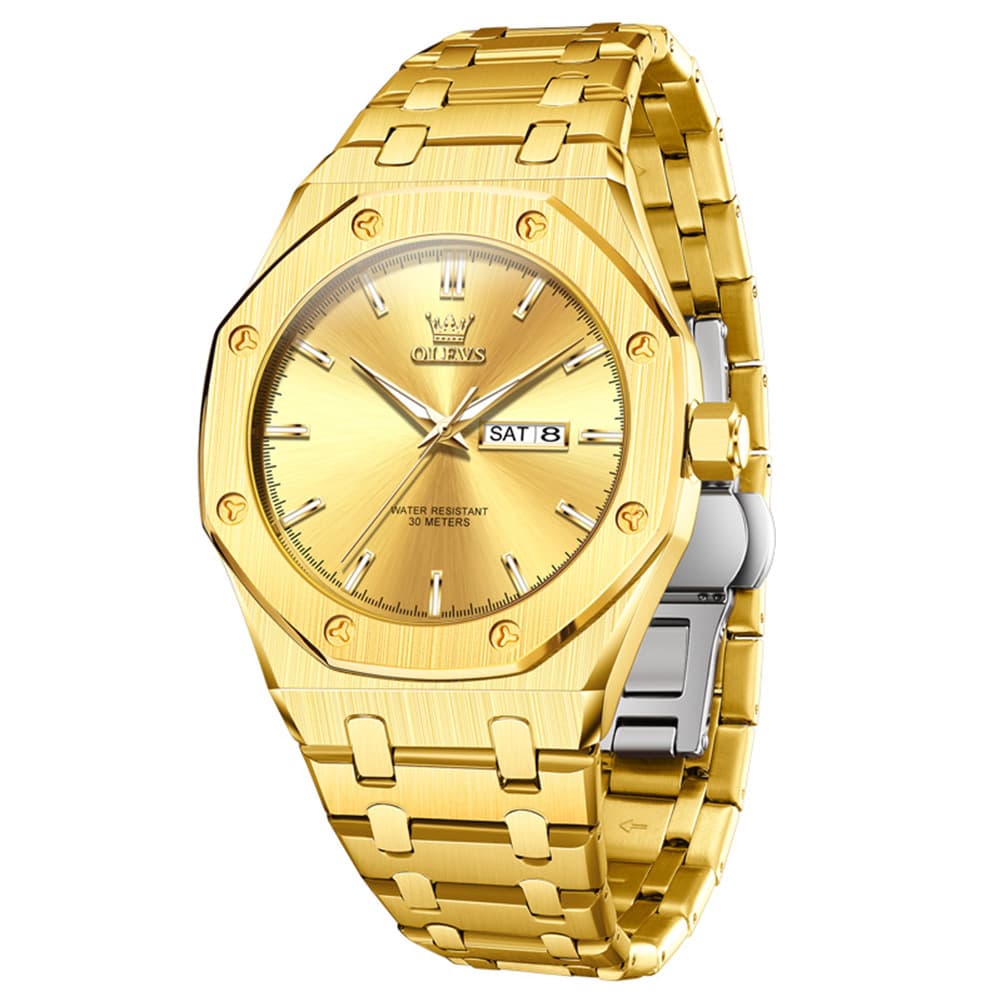 OLEVS 3726 Octagonal Luminous Quartz Watch for Men