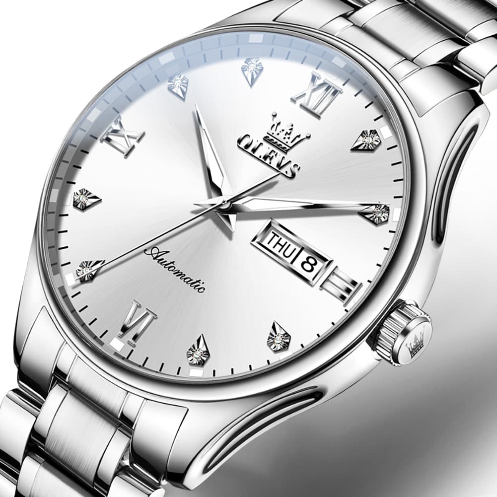 OLEVS Diamond Dial Day Date Automatic Mechanical Watch 9955 for Men