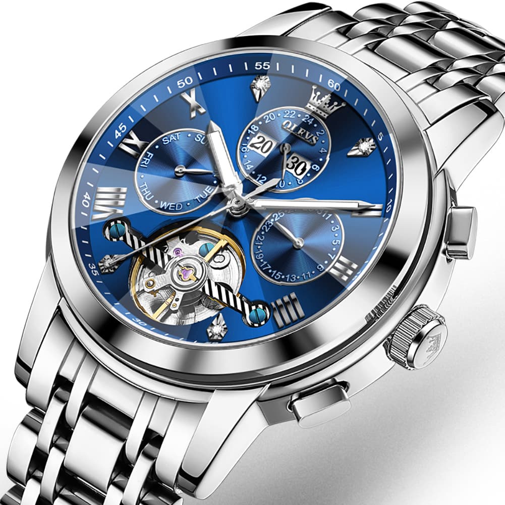 OLEVS 3D Diamond Cut Skeleton Automatic Watch 7121 for Men