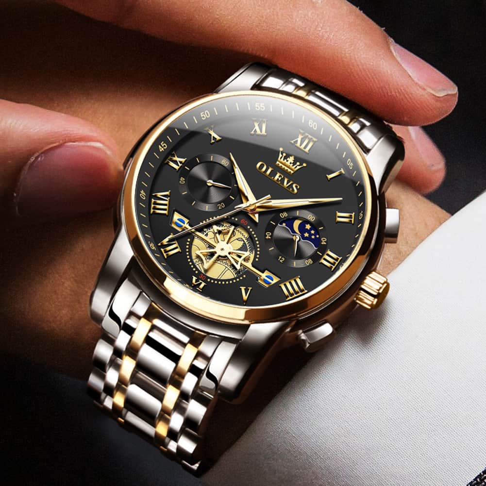 OLEVS 2859 Luxury Moon Phase Chronograph Quartz Watch for Men