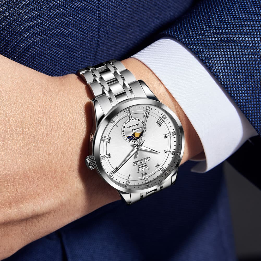 OLEVS 7063 Diamond Moon Phase Automatic Watch For Men