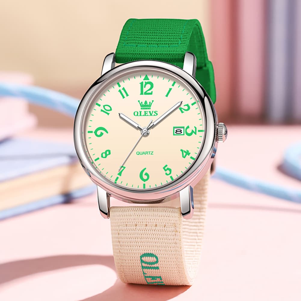 OLEVS 2991 Nylon Strap Casual Retro Quartz Watch for Men and Women