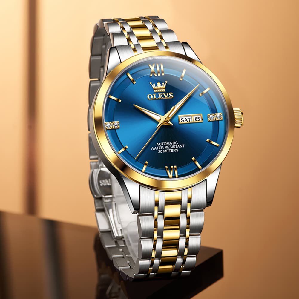 OLEVS 7061 Classic Dual Calendar Automatic Watch For Men