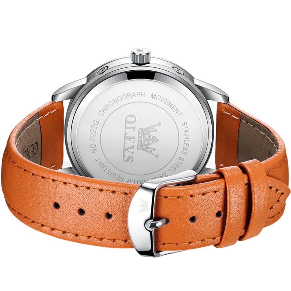 OLEVS 2922 Moon Phase Leather Dress Watch For Men