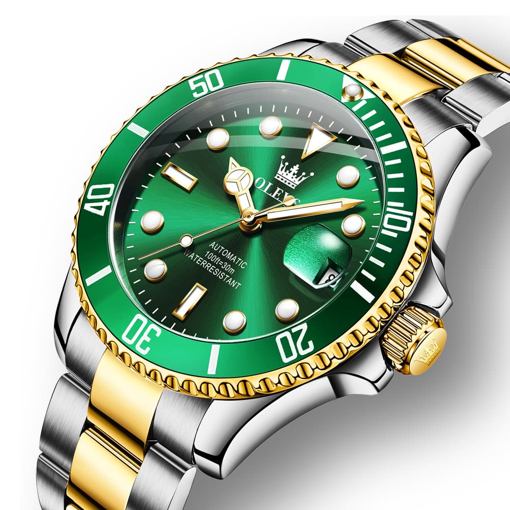 OLEVS 6650 Stainless Steel Mechanical Dive Watch for Men