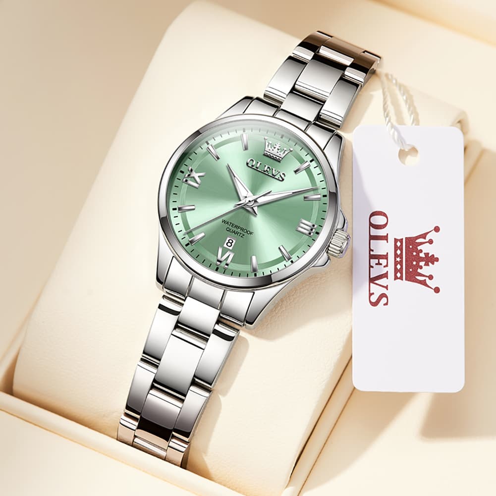 OLEVS 3668 Quartz Pastel Stainless Steel Watch For Women
