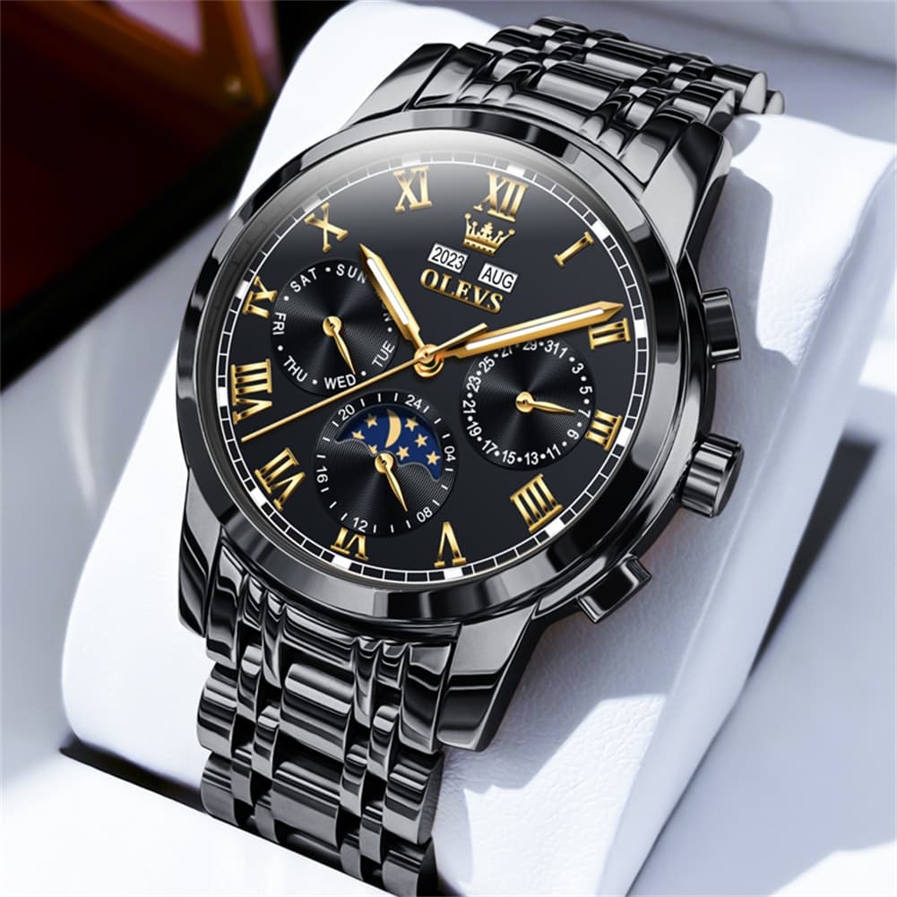 OLEVS 6692 Automatic Moon Phase Multifunction Steel Watch for Men