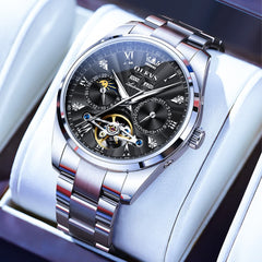 OLEVS 7028 Open Heart Moon Phase Automatic Watch for Men