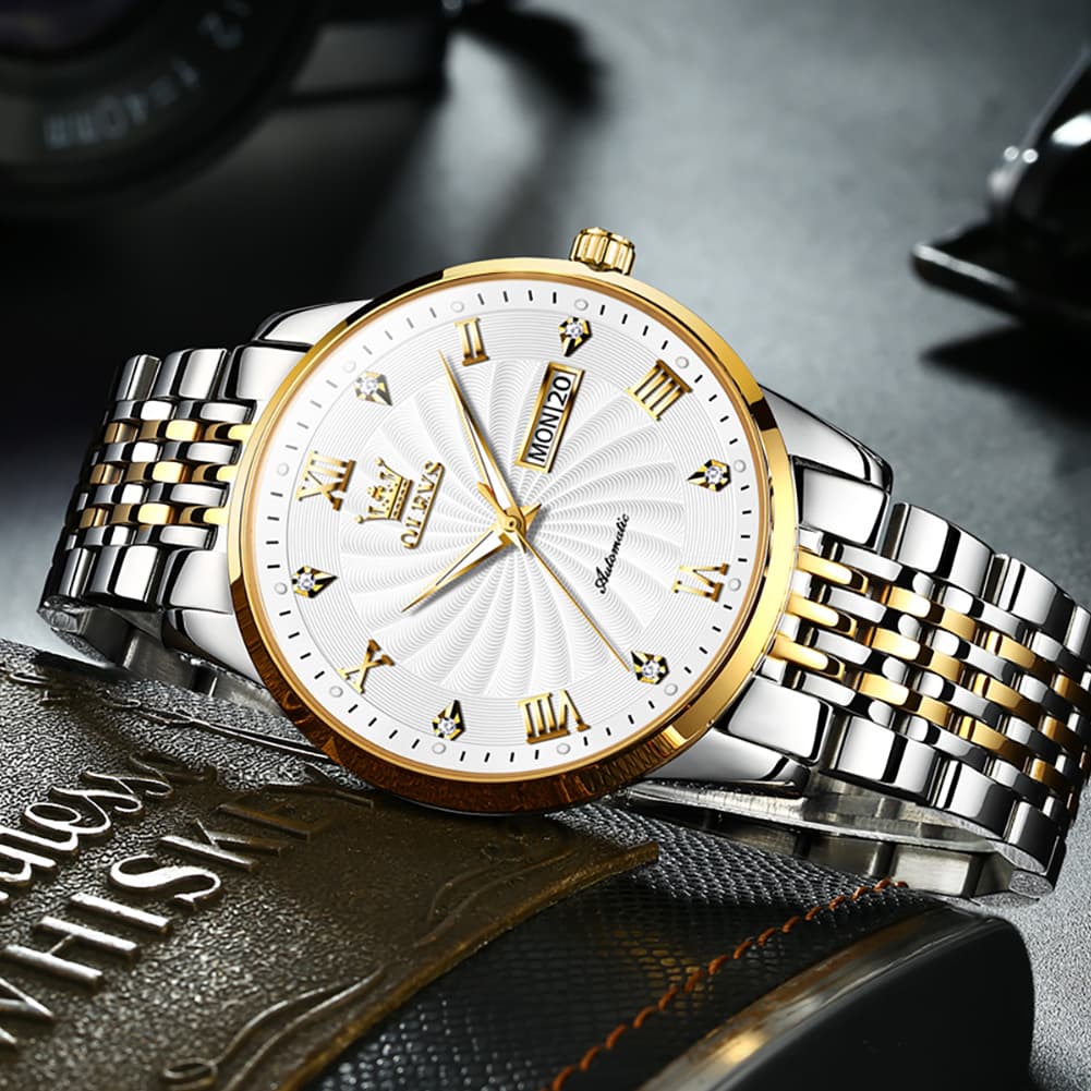 OLEVS 6630 Sunburst Dial Mechanical Watch for Men