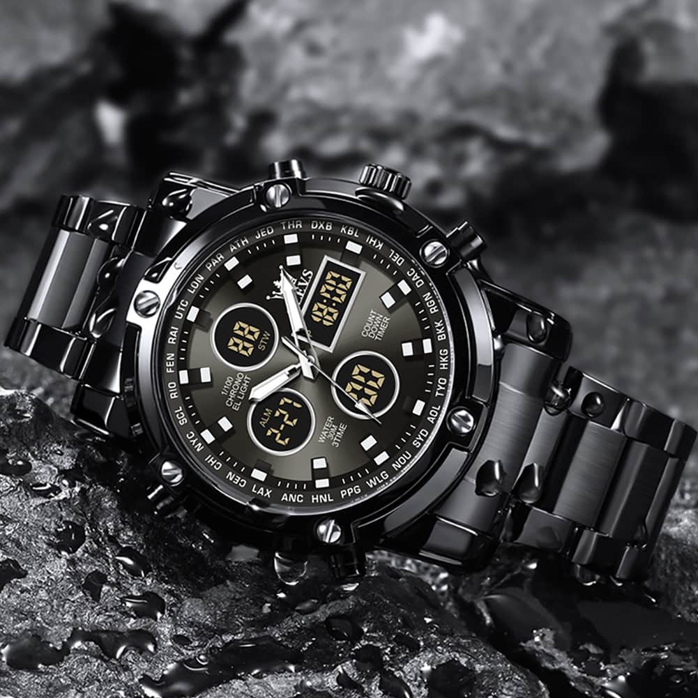 OLEVS 1106 Heavy Duty Dual Display Chronograph Watch for Men
