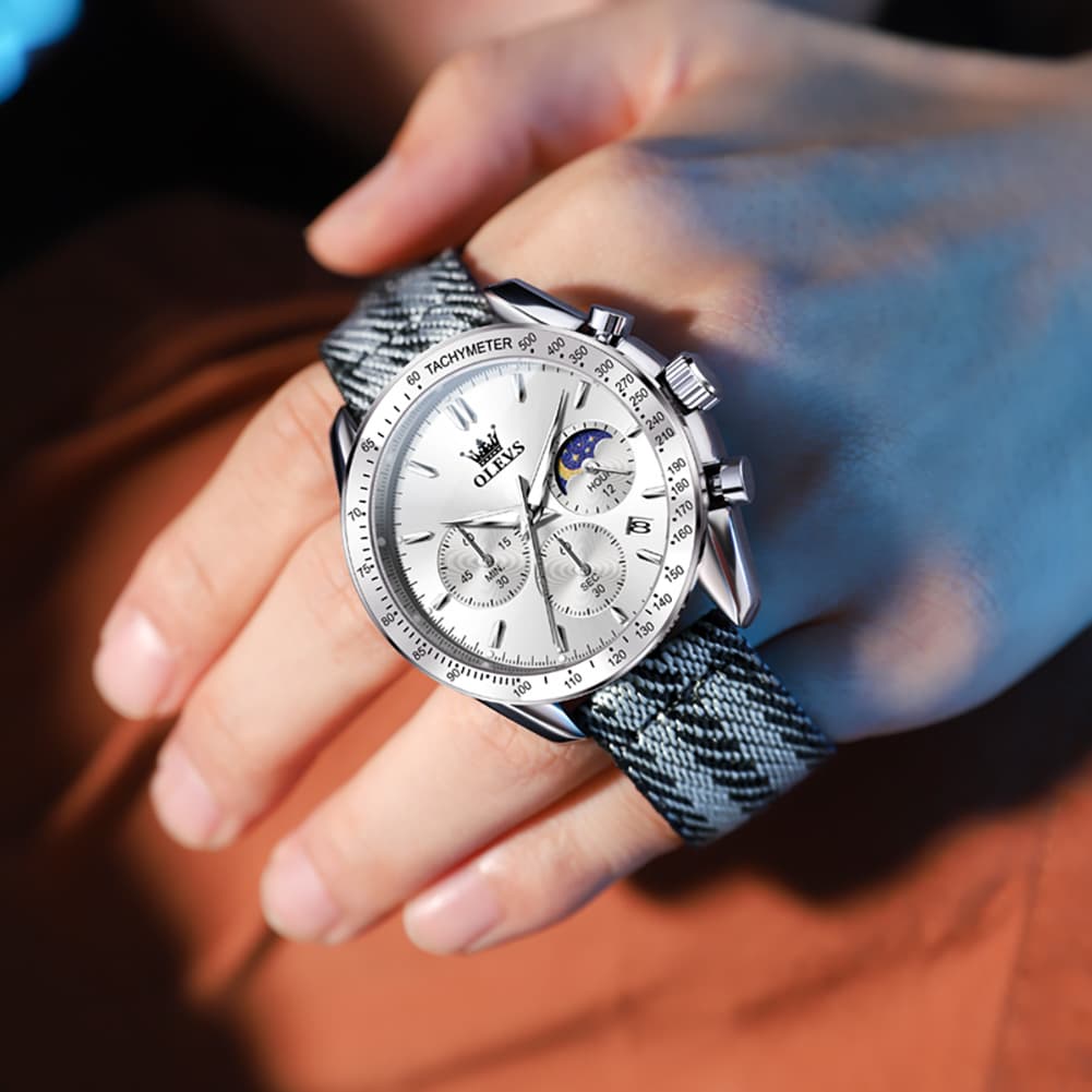 OLEVS 3630 Multifunction Nylon Quartz Watch for Men