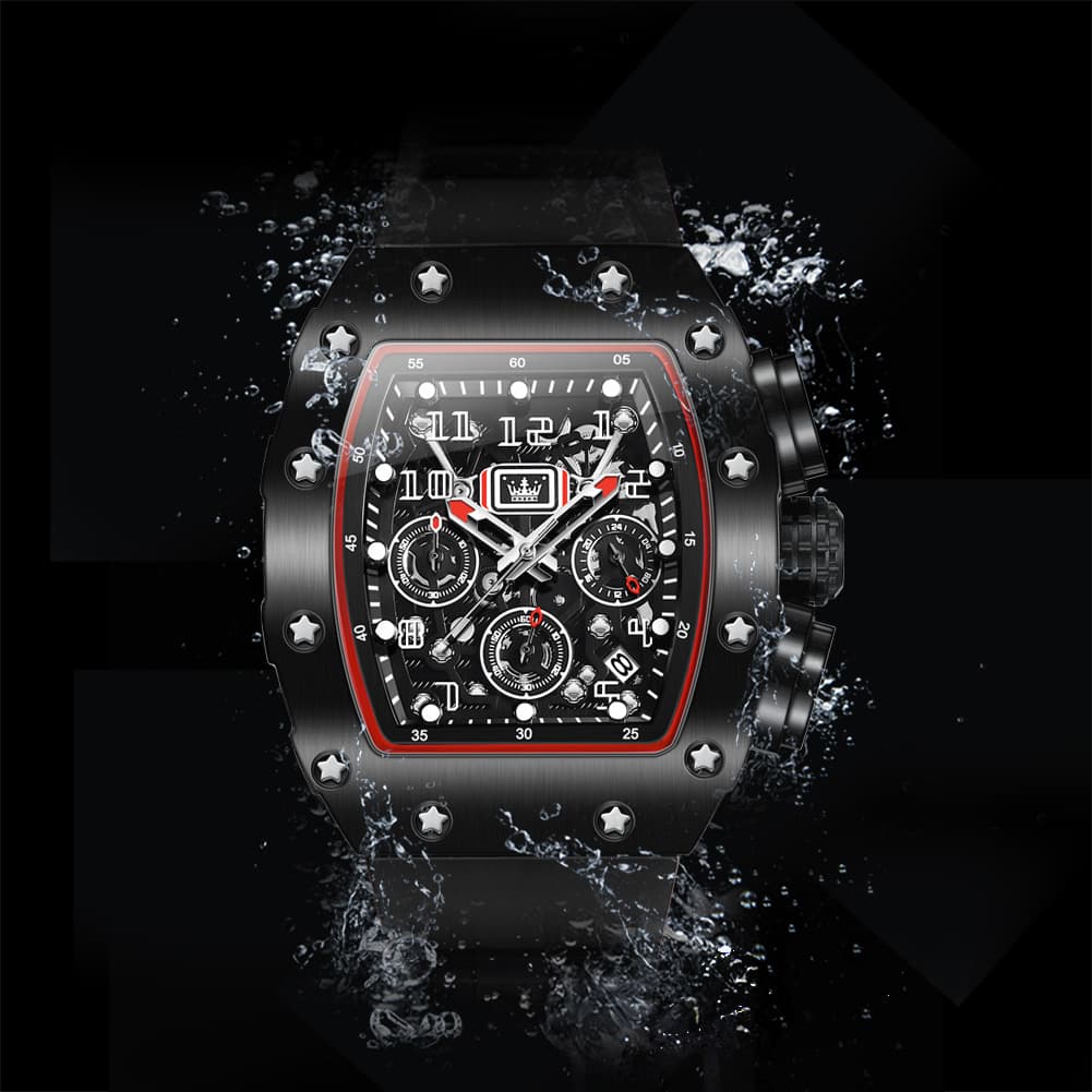 OLEVS 3608 Tonneau Sports Quartz Watch for Men