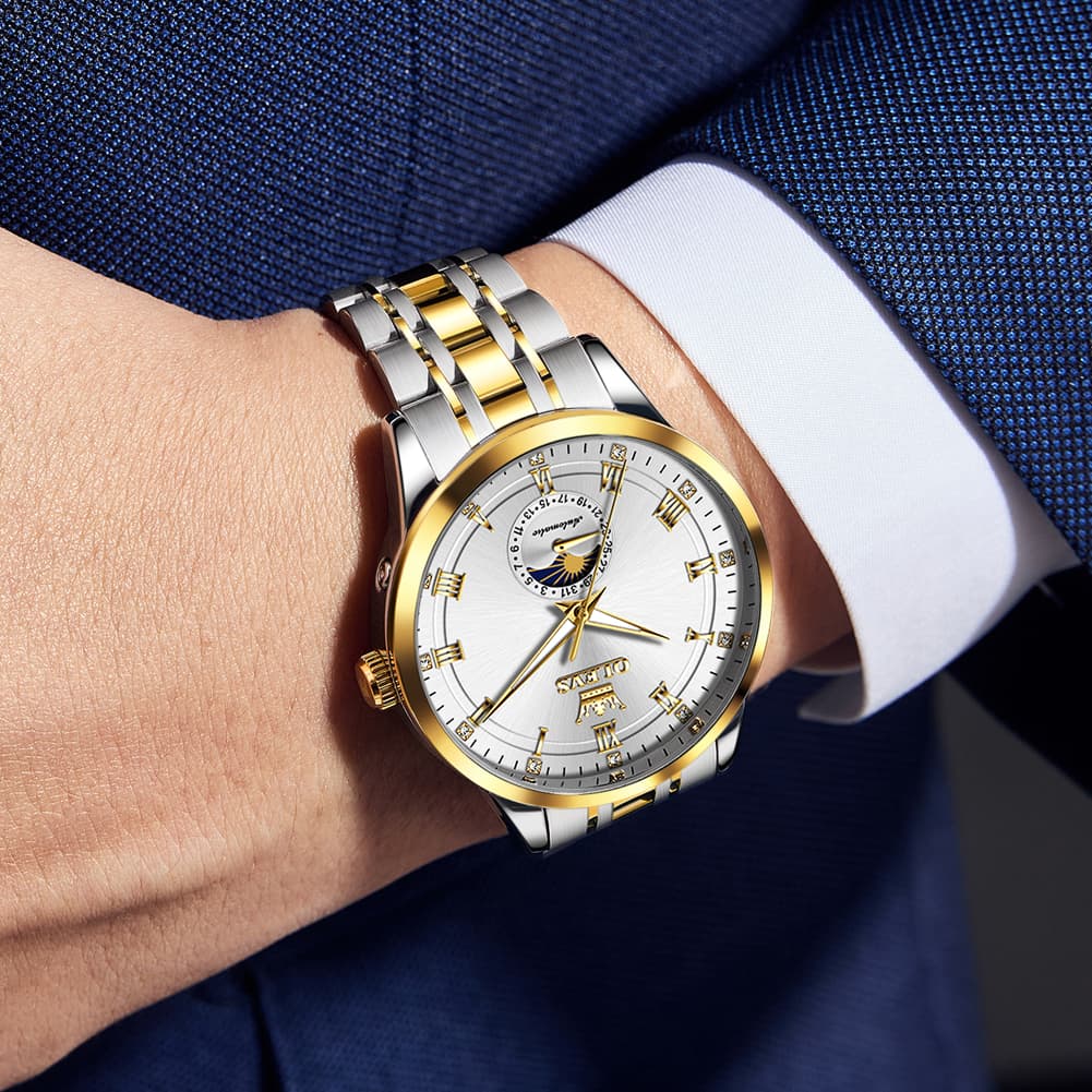 OLEVS 7063 Diamond Moon Phase Automatic Watch For Men