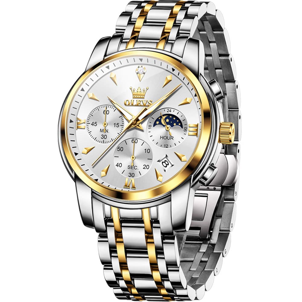 OLEVS 3639 Chronograph Moon Phase Quartz Watch for Men