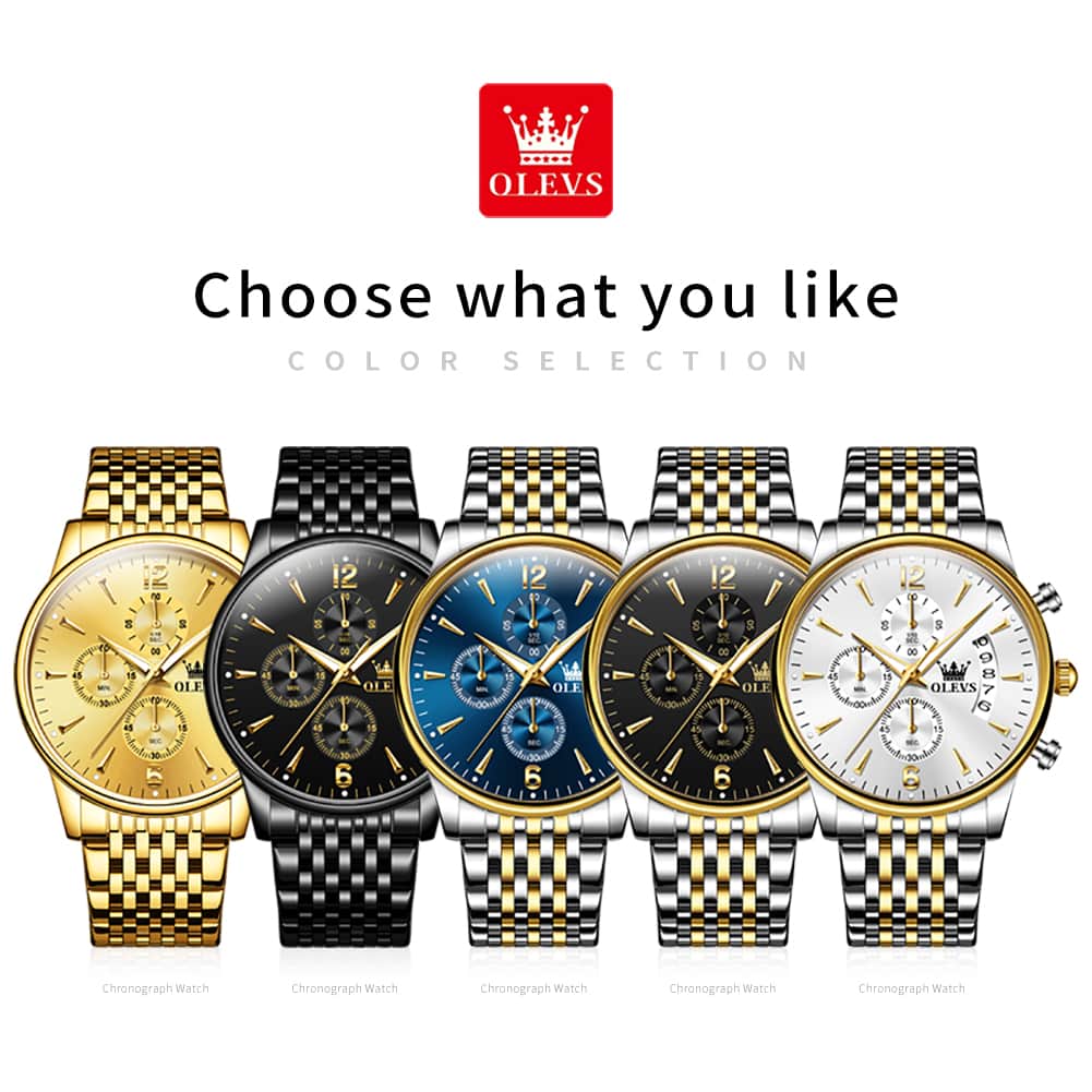 OLEVS 2867 Ultra Slim Luxury Dress Chronograph Watch for Men