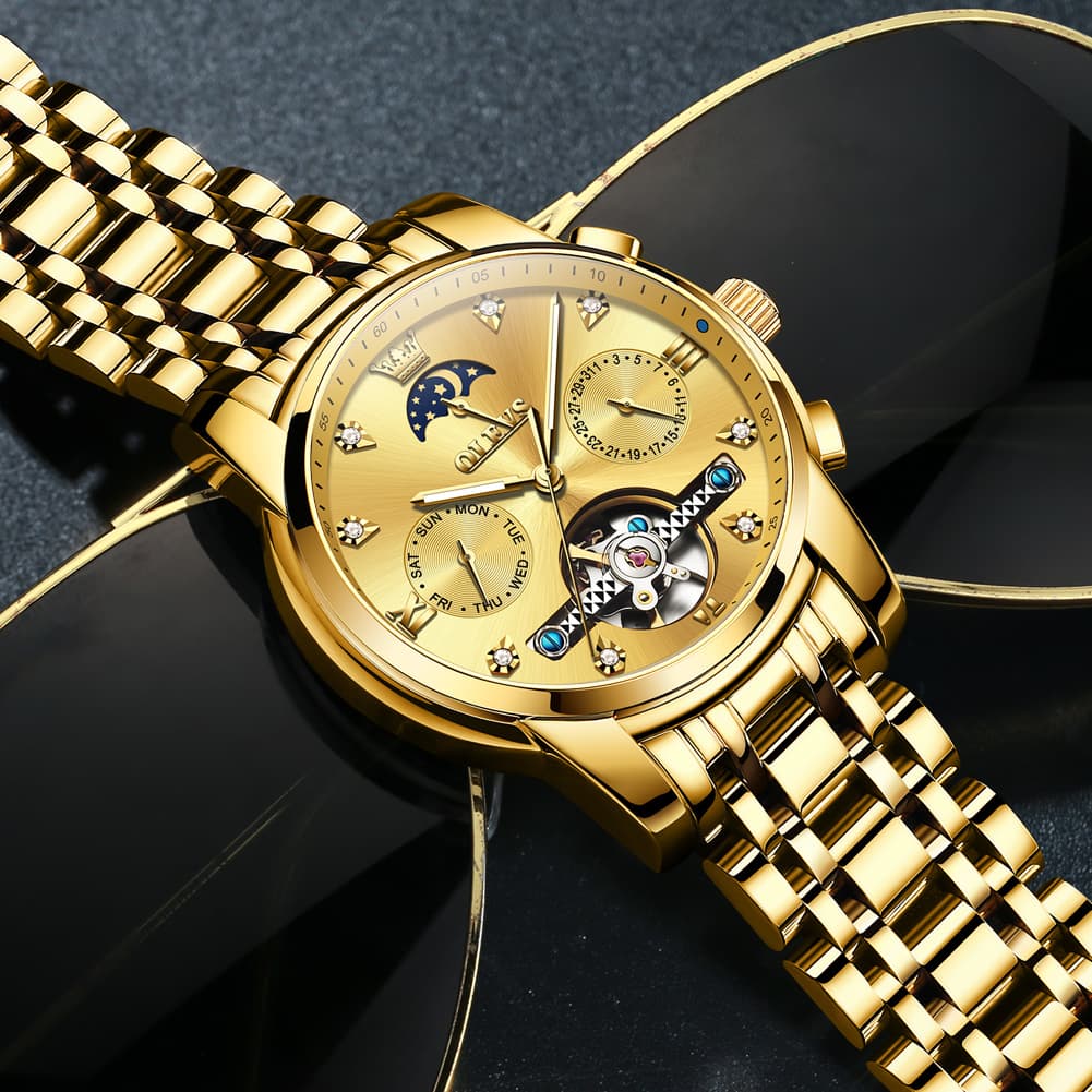 OLEVS 6678 Mechanical Moon Phase Automatic Watch for Men