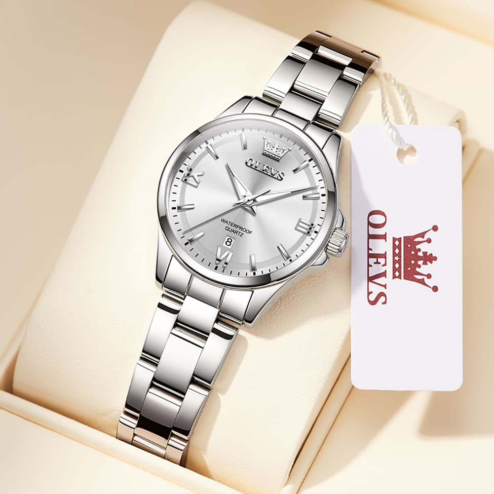OLEVS 3668 Quartz Pastel Stainless Steel Watch For Women