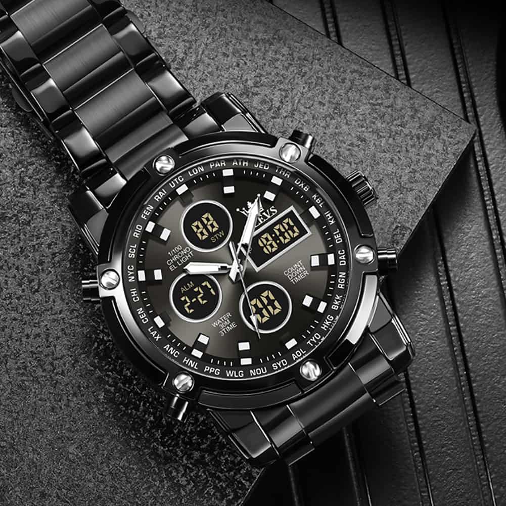 OLEVS 1106 Heavy Duty Dual Display Chronograph Watch for Men