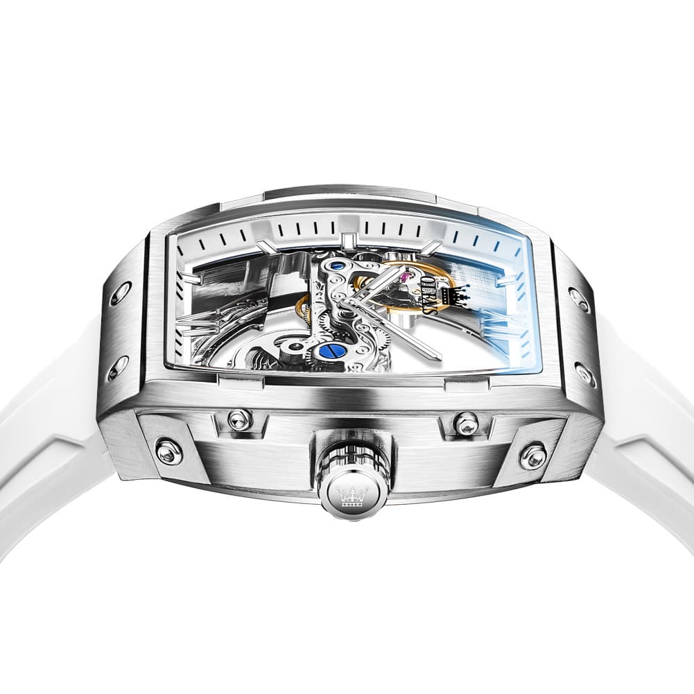 OLEVS 6779 Tonneau Skeleton Mechanical Watch for Men