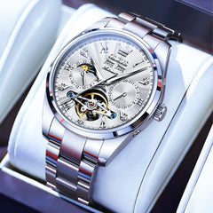 OLEVS 7028 Open Heart Moon Phase Automatic Watch for Men