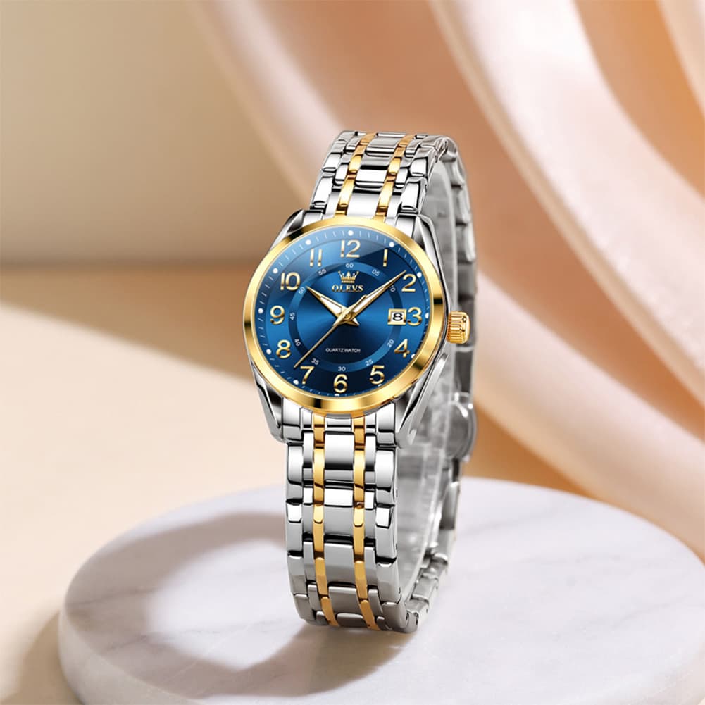 OLEVS 3666 Quartz Luminous Stainless Steel Watch For Women