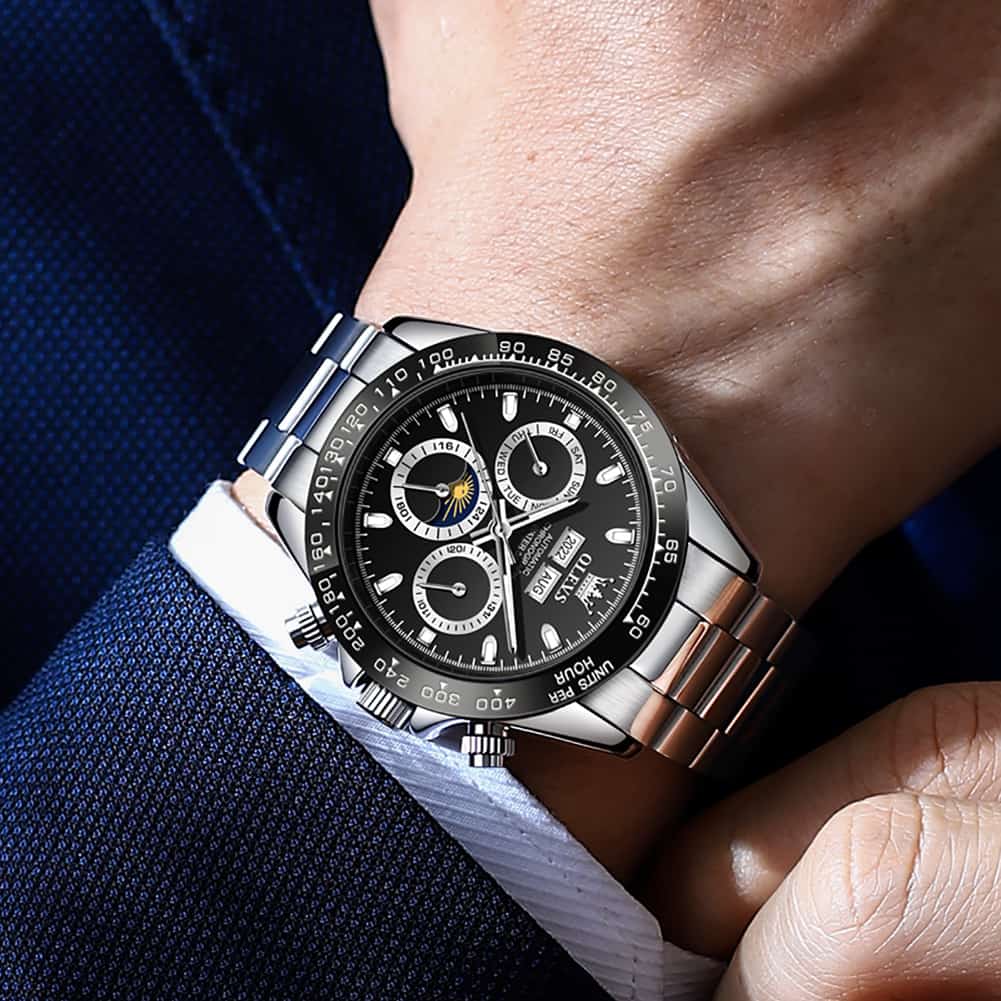 OLEVS 6654 Automatic Mechanical Moon Phase Watch for Men