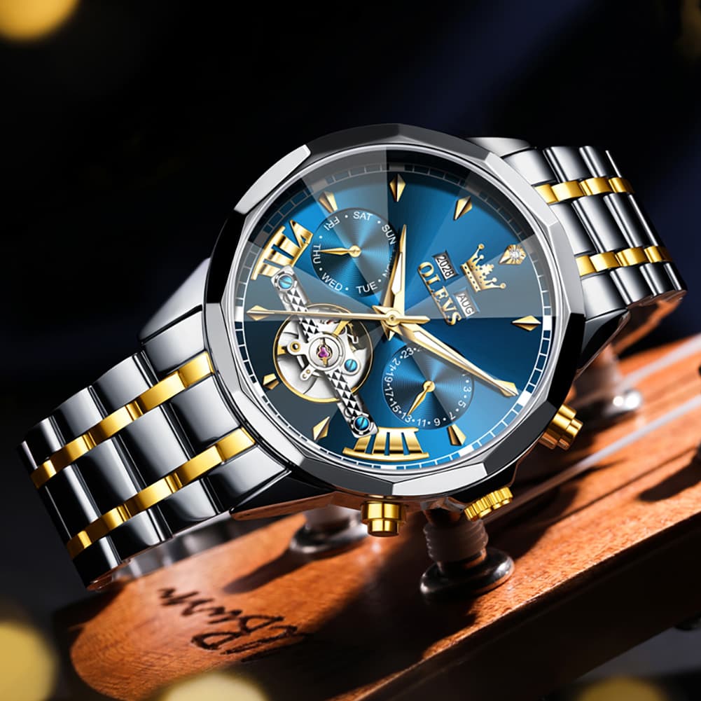 OLEVS 6619 Skeleton Mechanical Watch for Men