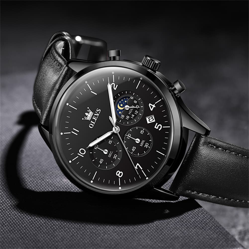 OLEVS 2882 Luxury Moon Phase Chronograph Watch for Men