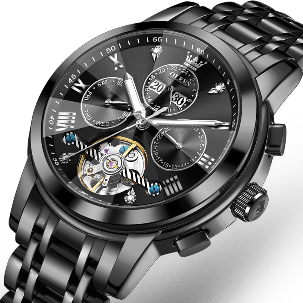 OLEVS 3D Diamond Cut Skeleton Automatic Watch 7121 for Men