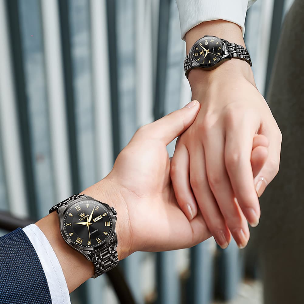 OLEVS 6702 Diamond Automatic Mechanical Watch For Couples