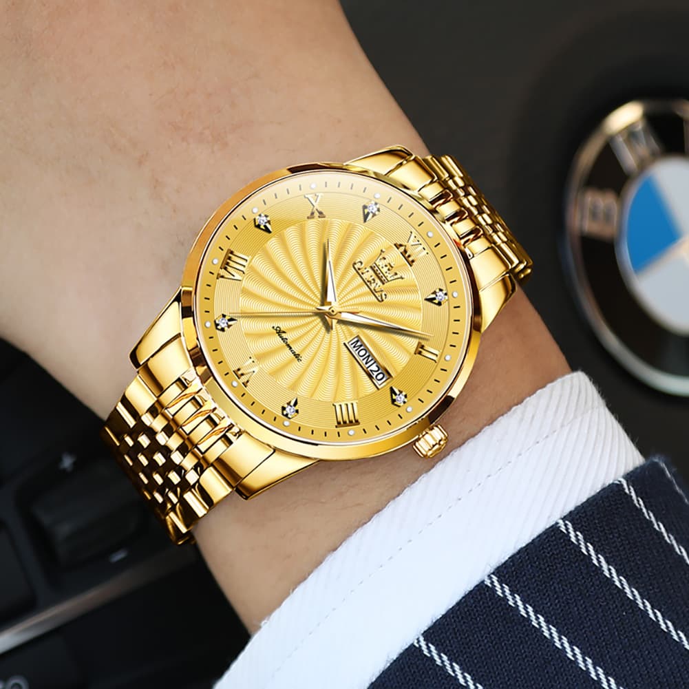 OLEVS 6630 Sunburst Dial Mechanical Watch for Men