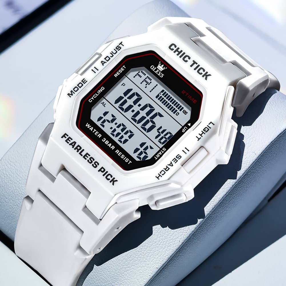 OLEVS 1119 Classic Retro Octagon Digital Sport Watch Unisex