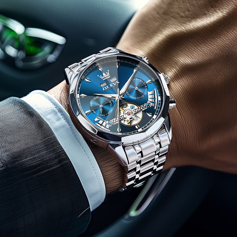 OLEVS 6619 Skeleton Mechanical Watch for Men