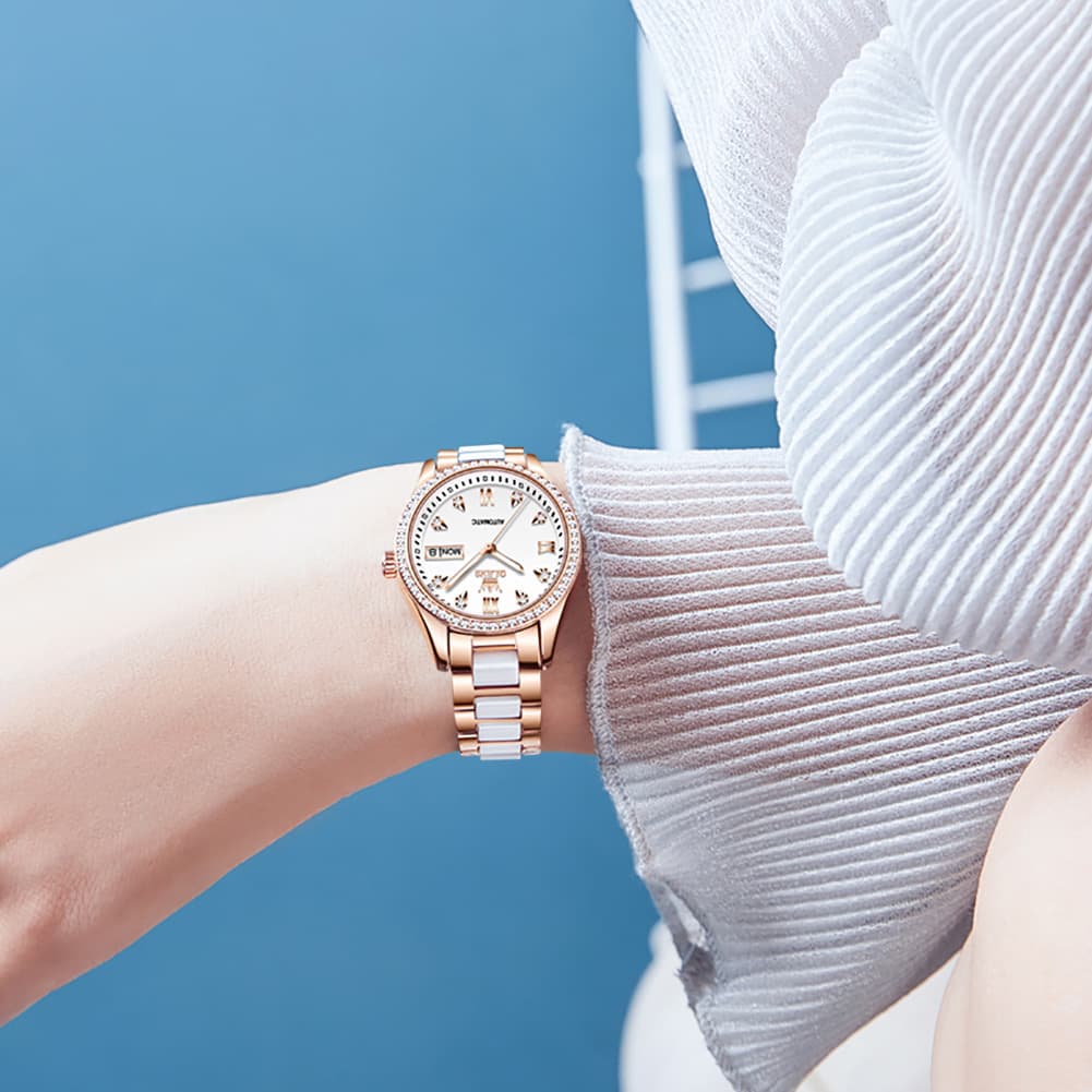 OLEVS 6637 Ceramic Automatic Mechanical Watch for Women